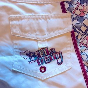 Billabong shorts, white with multicolour sides,  sz 7